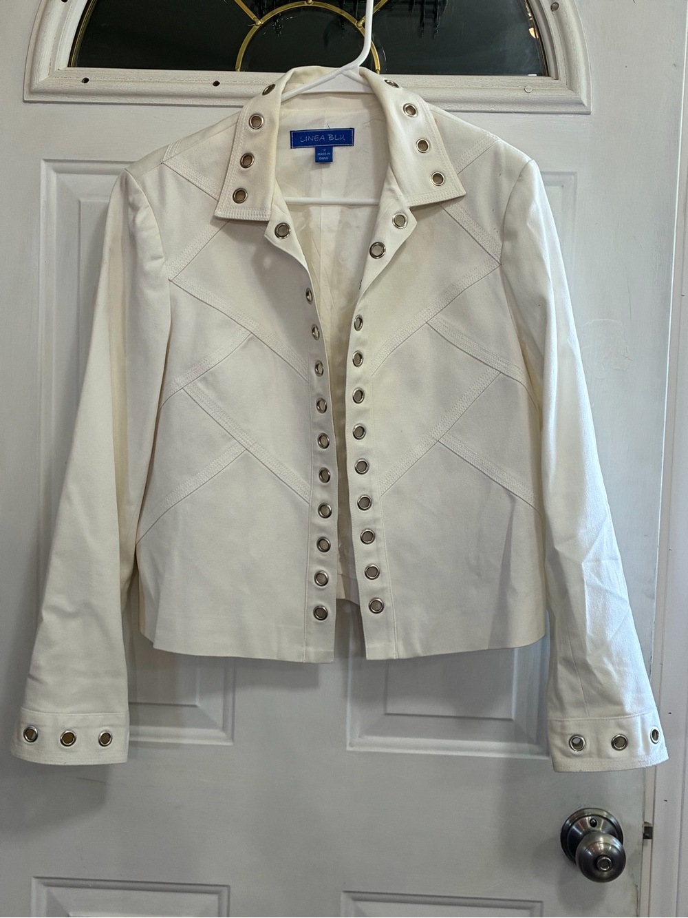 White Grommet-Front Jacket